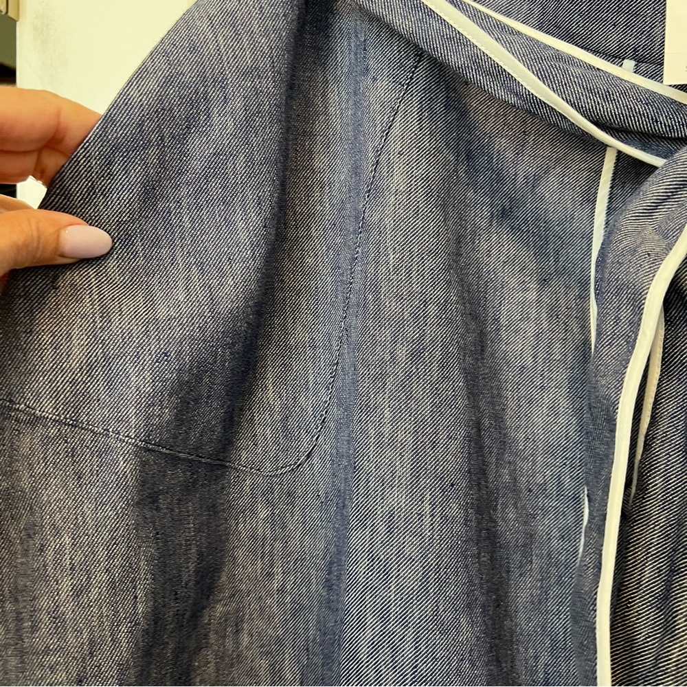 NWT Talbots Blue A-Line Skirt Contrast Piping Size 16 - Picture 8 of 10
